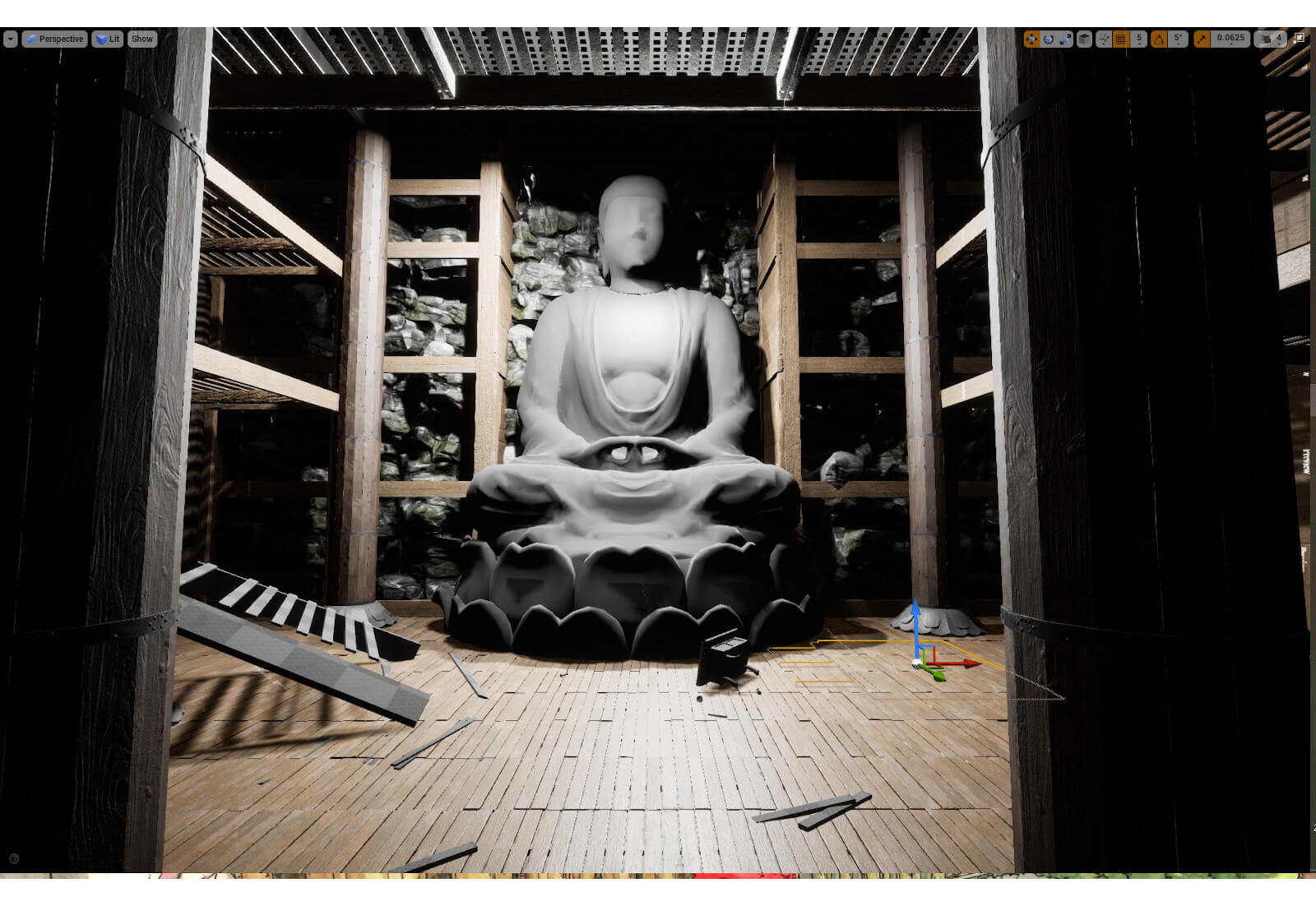 3D temple environment model in progress