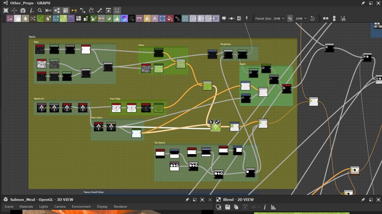 Complex workflow chart in Substance 3D Designer