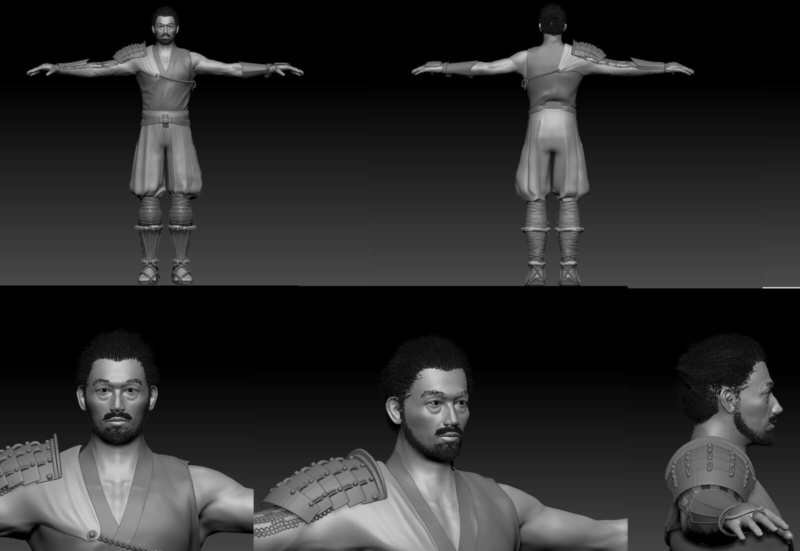 3D character model from different angles