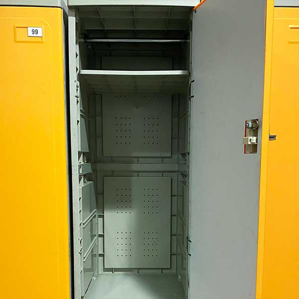 View inside empty large locker
